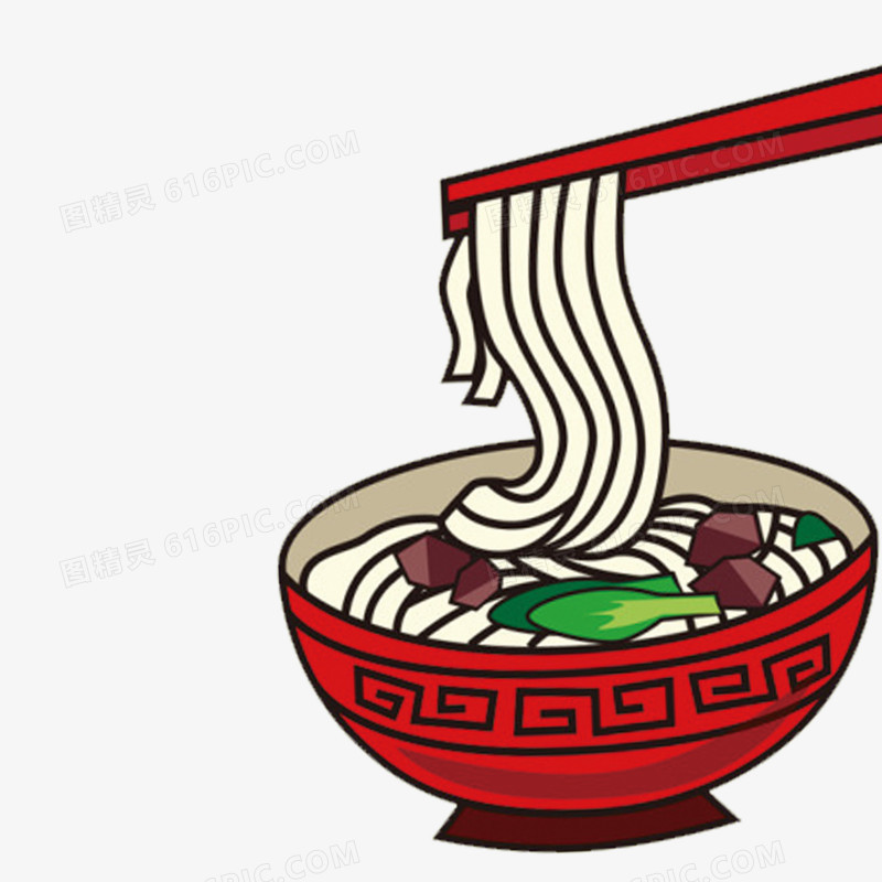 卡通面條吃面png