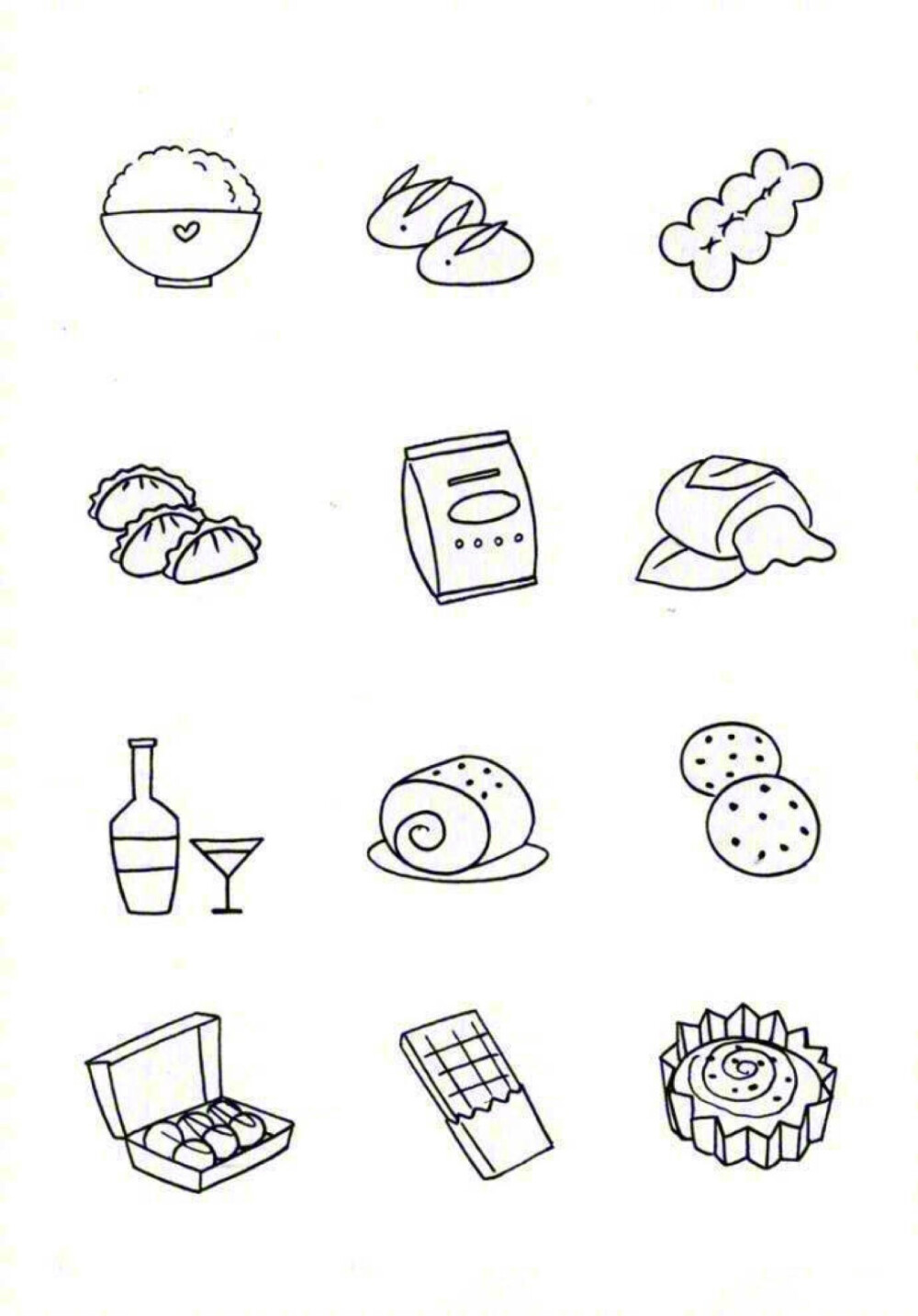 食物   手繪   簡筆畫   手賬插圖